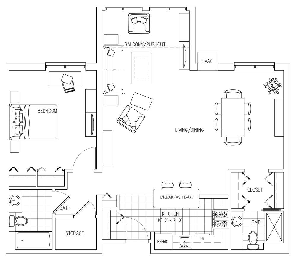 Floor Plan Greatroom Apartment 1427 xl