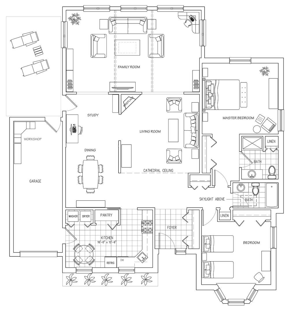 Floor Plan Villa with Family Room 4370 xl