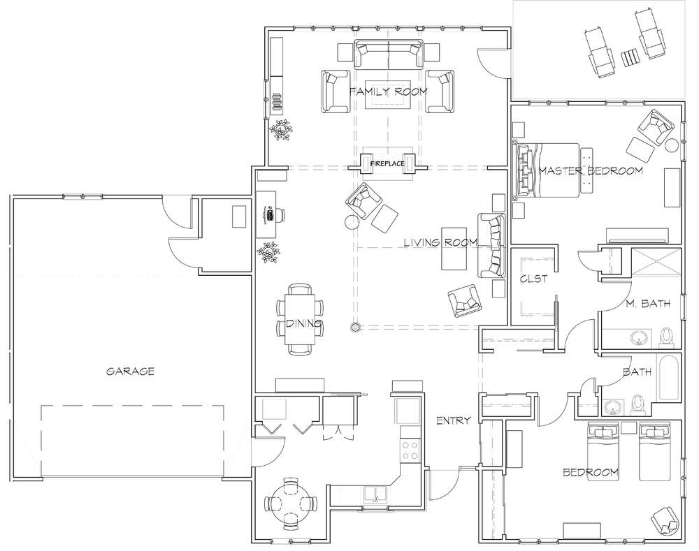 Floor Plan Villa with Two Car Garage 3862 xl